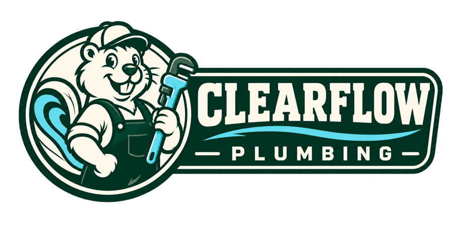 CLEARFLOW PLUMBING mascot logo