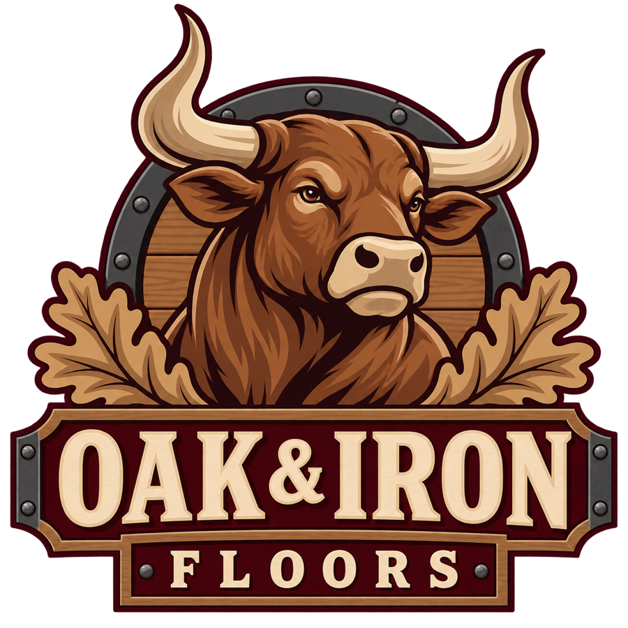 OAK & IRON FLOORS mascot logo